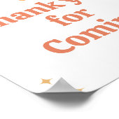 Retro Boho Sunshine Bedankt voor uw komst Poster (Hoek)