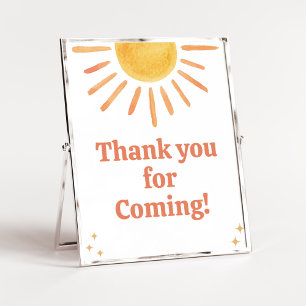 Retro Boho Sunshine Bedankt voor uw komst Poster