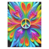 Retro Boho Tafelkleed Vredesbord Hippie (Voorkant)