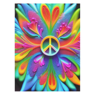 Retro Boho Tafelkleed Vredesbord  Hippie