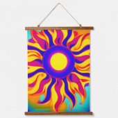 Retro Boho Tapestry Sunburst Hippie  Hangend Wandkleed (Voorkant)