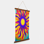 Retro Boho Tapestry Sunburst Hippie  Hangend Wandkleed (Gebogen)