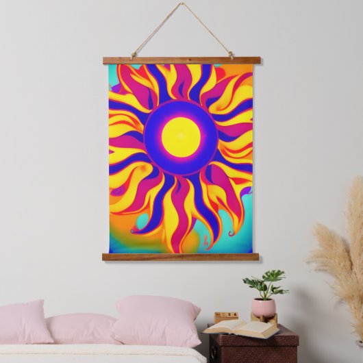 Retro Boho Tapestry Sunburst Hippie  Hangend Wandkleed (Slaapkamer)