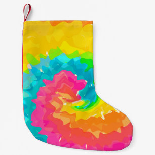 retro boho tie dye kleine kerstsok