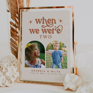 Retro Boho Toen We waren Baby Foto Tabel Nummer