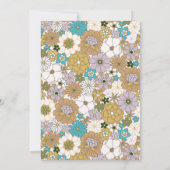 Retro Boho Turquoise Bruine Bloem Cute Baby Shower Bedankkaart (Achterkant)