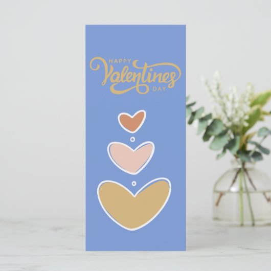 Retro Boho Valentijnsdag Plat Kaart (Staand voorkant)