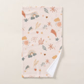 Retro Boho Waterverf Rainbow Neutral Bad Handdoek (Handdoek)