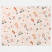 Retro Boho Waterverf Rainbow Neutral Fleece Deken (Voorkant (Horizontaal))