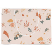 Retro Boho Waterverf Rainbow Neutral Groot Cadeauzakje (Voorkant)