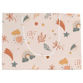 Retro Boho Waterverf Rainbow Neutral Groot Cadeauzakje (Achterkant)