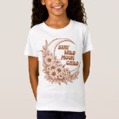 Retro Boho Wild Flower Moon Floral Line Art Quote T-shirt (Voorkant)