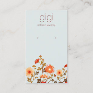 Retro Boho Wildbloemen Floral Earring Display Visitekaartje