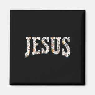 Retro Boho Wilde Bloem Jezus God Geloven Religieus Magneet