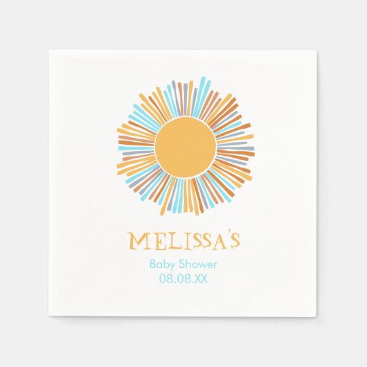 Retro Boho zon hier komt de zon Servet (Voorkant)