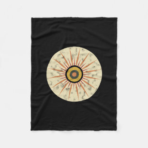 Retro Boho Zonneuitbarsting Design Fleece Deken
