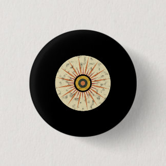 Retro Boho Zonneuitbarsting Design Ronde Button 3,2 Cm
