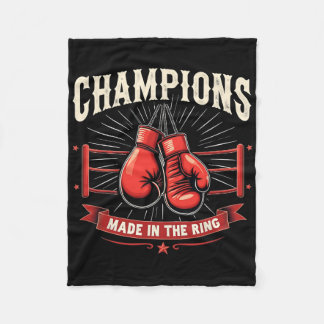 Retro bokshandschoenen liefde geschenken voor Boxe Fleece Deken
