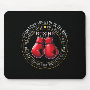 Retro bokshandschoenen liefde geschenken voor Boxe Muismat