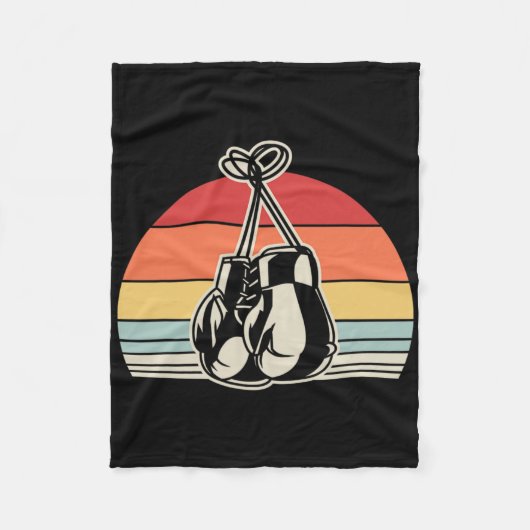 Retro bokshandschoenen  Sunset Design Fleece Deken (Voorkant)