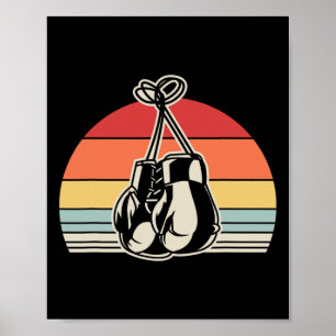 Retro bokshandschoenen  Sunset Design Poster