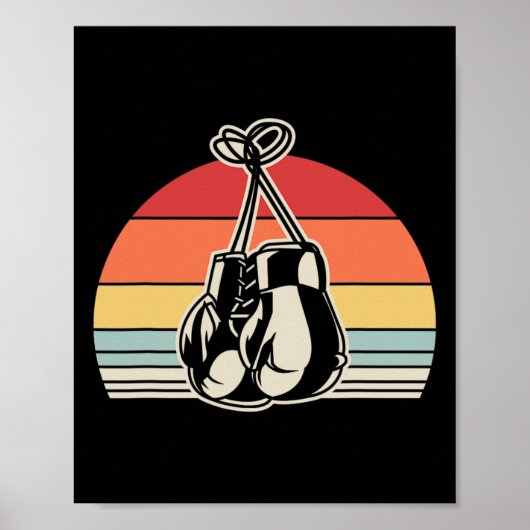 Retro bokshandschoenen  Sunset Design Poster (Voorkant)