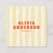 Retro Bold 70's Boho Groovy Funky Trendy QR-code Vierkante Visitekaartje (Voorkant)