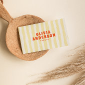 Retro Bold 70's Boho Groovy Funky Unieke QR-code Visitekaartje