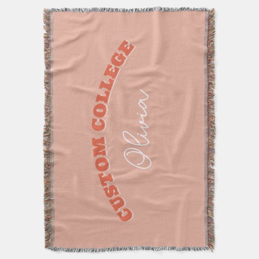 Retro Bold Aangepaste College Naam Deken (Voorkant Verticaal)