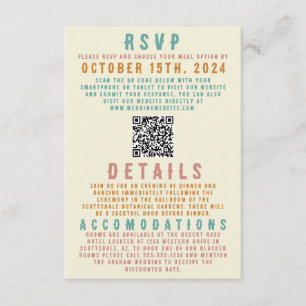 Retro Bold Bright Details Behuizing Kaart QR Code