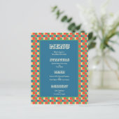 Retro Bold Color Checkers Menu Mariage Motif (Debout devant)