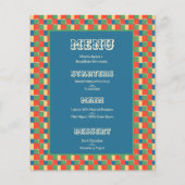 Retro Bold Color Checkers Menu Mariage Motif (Devant)