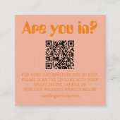 Retro Bold Groovy Bruiloft RSVP Informatiekaartje (Voorkant)