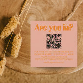 Retro Bold Groovy Bruiloft RSVP Informatiekaartje