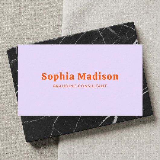 Retro Bold Minimalist Purple Red QR Code Visitekaartje