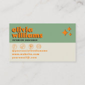 Retro Bold Psychedelic Groovy Checkered Unique Fun Visitekaartje (Achterkant)