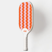 Retro Bold Rood Sinaasappel Roze 70s & 90s Stripes Pickleball Paddle (Links)