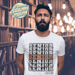 Retro bold Senior shirt Klasse van geschenk