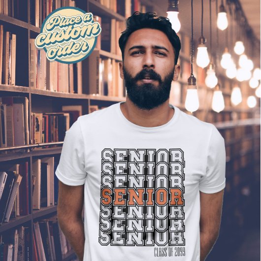 Retro bold Senior shirt Klasse van geschenk