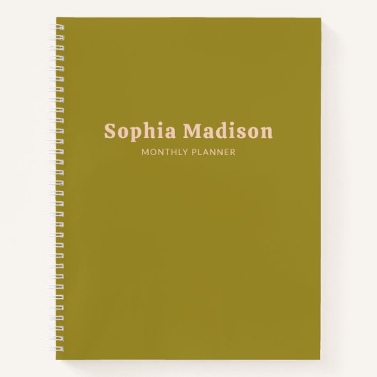 Retro Bold Simple Green Blush Pink Notitieboek (Voorkant)