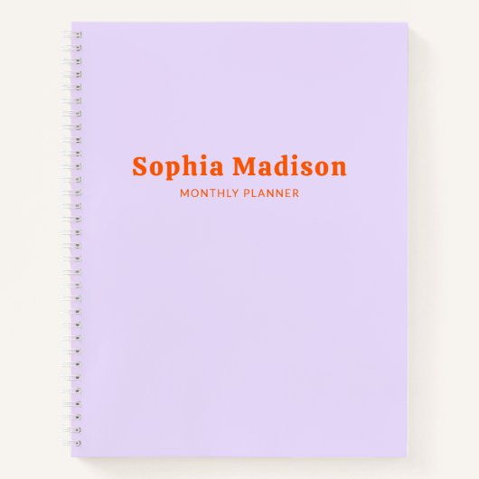 Retro Bold Simple Lavender Orange Notitieboek (Voorkant)