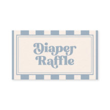 Retro Bold Stofblauwe Luierloterij Baby Shower