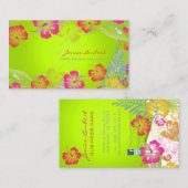 RETRO BOLD TROPICAL FLOWERS, HIBISCUS VISITEKAARTJE (Voorkant / Achterkant)