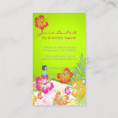 RETRO BOLD TROPICAL FLOWERS, HIBISCUS VISITEKAARTJE (Achterkant)