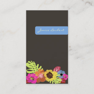 RETRO BOLD TROPISCHE BLOEMEN/DIY ACHTERGROND VISITEKAARTJE