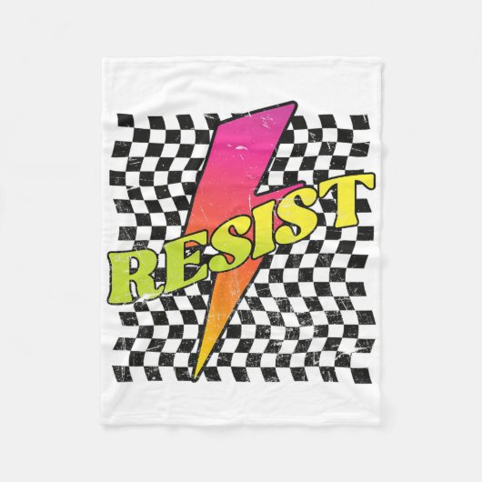 Retro Bold Weerstand Fleece Deken (Voorkant)