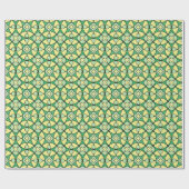 Retro Bold Yellow en Green Geometric Pattern Cadeaupapier (Vlak)