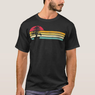 Retro Bonsai Tree Silhouet, onderdrukt T-shirt