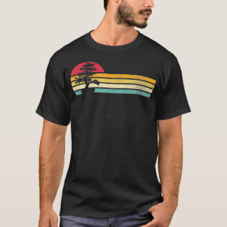 Retro  Bonsai Tree Silhouet, onderdrukt T-shirt