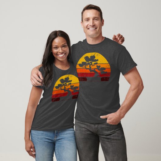 Retro Bonsai Tree  Sunset Bonsai T-shirt (Unisex)